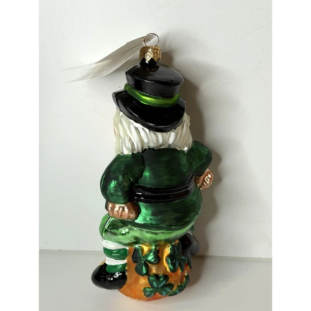 Christopher Radko Blarney Dance Leprechaun Glass Ornament Poland Tag 1999 Box